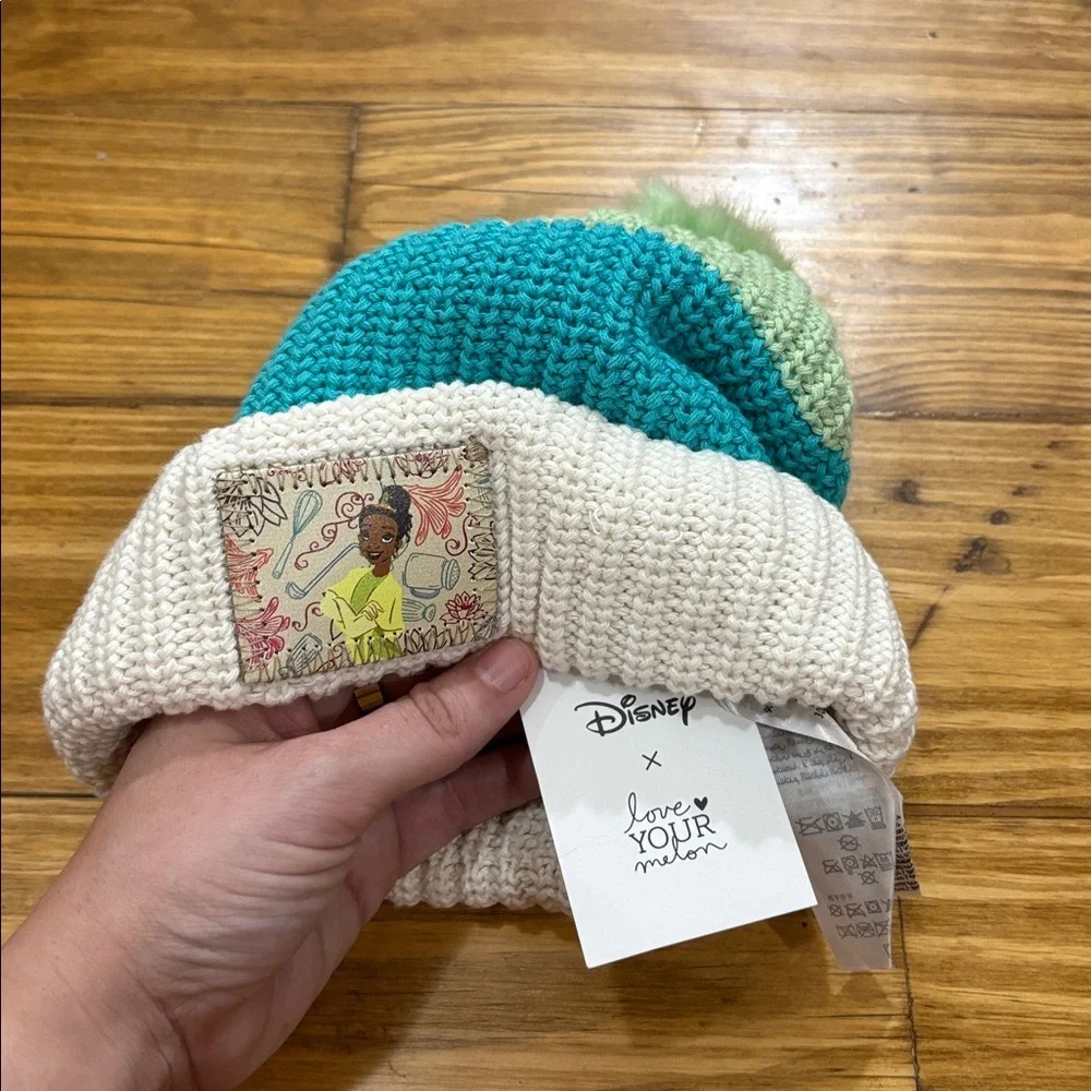 NWT Disney Parks x Love Your Melon Girls Princess Tiana Pom Pom Winter Hat